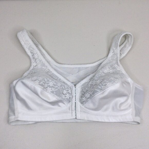 Exquisite Form FULLY® Front Close Wirefree Posture Bra with Lace 36B White - Picture 2 of 13